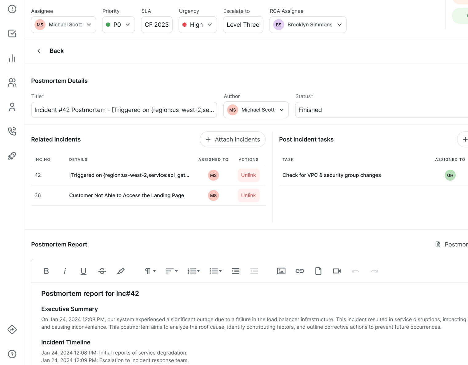 Customized Postmortem Templates on Zenduty, the best pagerduty alternative